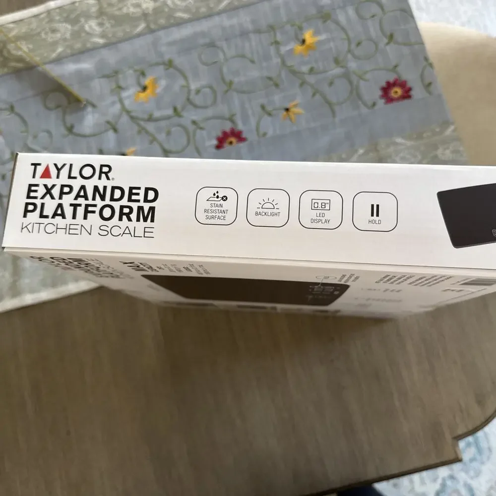 Taylor Waterproof Digital Kitchen Scale 30 lb Capacity Expanded Platform – New